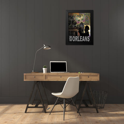New Orleans Black Modern Wood Framed Art Print by Williams, Todd