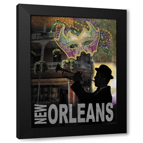 New Orleans Black Modern Wood Framed Art Print by Williams, Todd