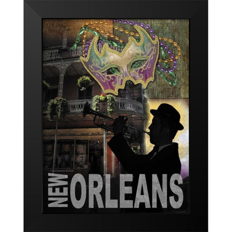 New Orleans Black Modern Wood Framed Art Print by Williams, Todd