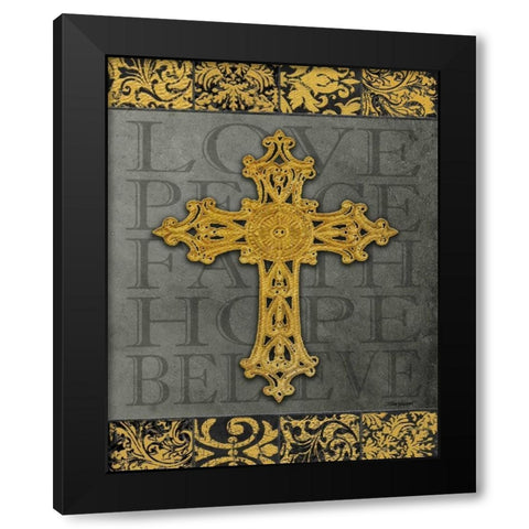 Gold Cross II Black Modern Wood Framed Art Print by Williams, Todd