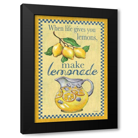 Make Lemonade Black Modern Wood Framed Art Print by Williams, Todd