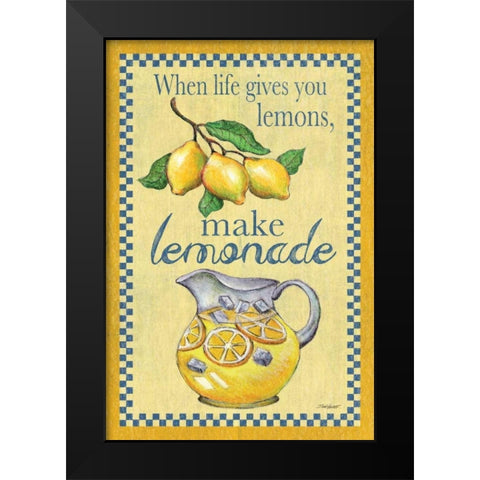Make Lemonade Black Modern Wood Framed Art Print by Williams, Todd
