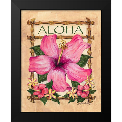 Aloha Hibiscus Black Modern Wood Framed Art Print by Williams, Todd
