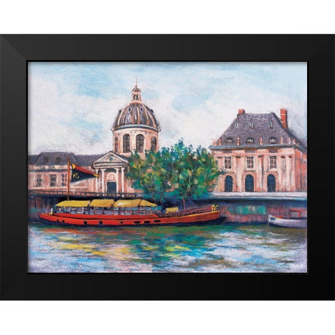 Boats in Paris II Black Modern Wood Framed Art Print by Williams, Todd