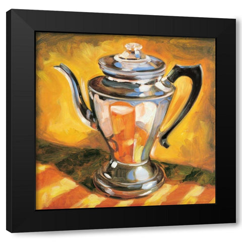 Tea Pot II Black Modern Wood Framed Art Print with Double Matting by Waldron, Sarah