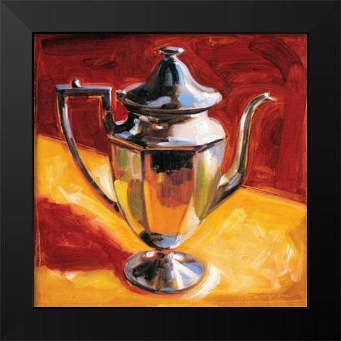 Tea Pot III Black Modern Wood Framed Art Print by Waldron, Sarah