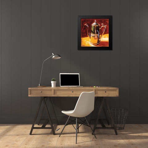 Tea Pot IV Black Modern Wood Framed Art Print by Waldron, Sarah