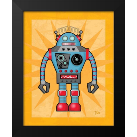 Robot I Black Modern Wood Framed Art Print by Woo, Teresa