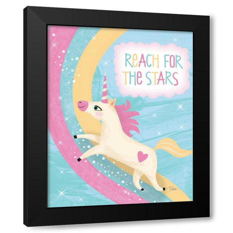 Unicorn III Black Modern Wood Framed Art Print with Double Matting by Woo, Teresa