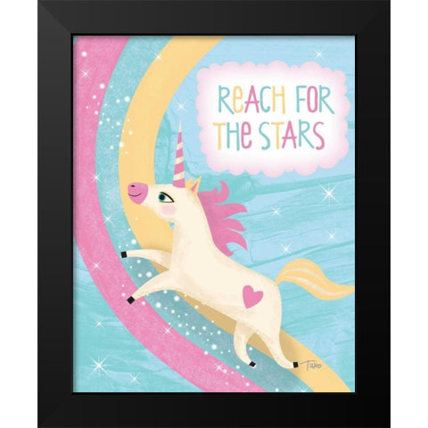 Unicorn III Black Modern Wood Framed Art Print by Woo, Teresa