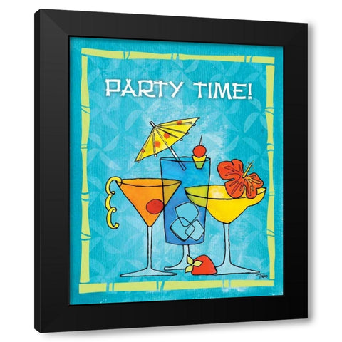 Tiki Time II Black Modern Wood Framed Art Print by Woo, Teresa