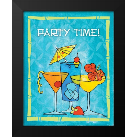 Tiki Time II Black Modern Wood Framed Art Print by Woo, Teresa