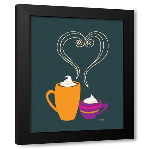 Latte Love Black Modern Wood Framed Art Print with Double Matting by Woo, Teresa