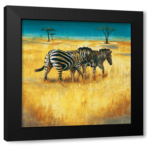On the Plains II Black Modern Wood Framed Art Print with Double Matting by Werbelow, Selina
