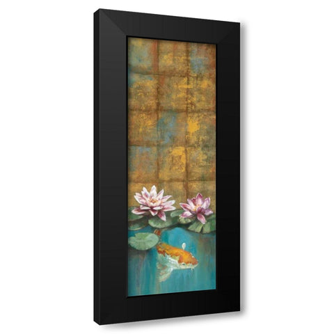 Golden Koi I Black Modern Wood Framed Art Print with Double Matting by Werbelow, Selina
