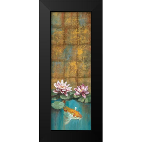 Golden Koi I Black Modern Wood Framed Art Print by Werbelow, Selina