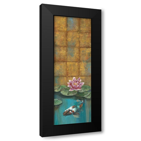 Golden Koi II Black Modern Wood Framed Art Print with Double Matting by Werbelow, Selina