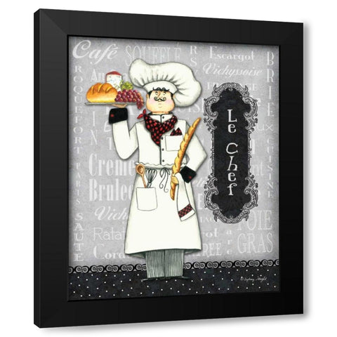 Le Chef Black Modern Wood Framed Art Print by Wright, Sydney