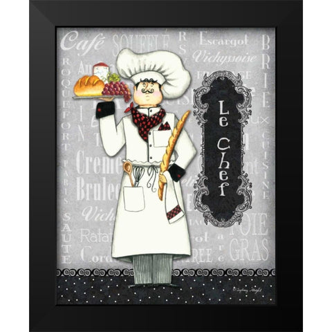 Le Chef Black Modern Wood Framed Art Print by Wright, Sydney