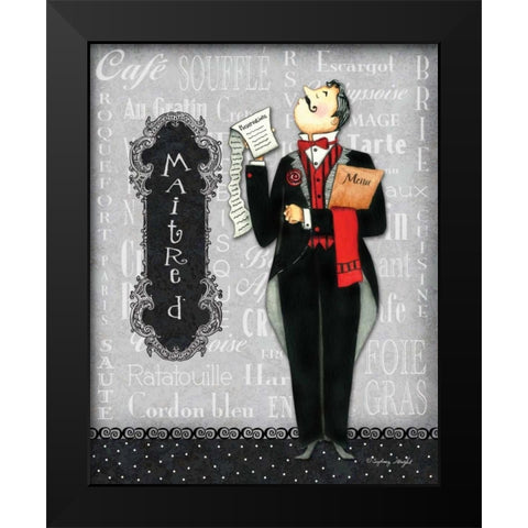 Maitre D Black Modern Wood Framed Art Print by Wright, Sydney