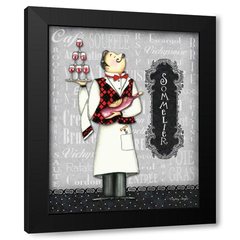 Sommelier Black Modern Wood Framed Art Print with Double Matting by Wright, Sydney