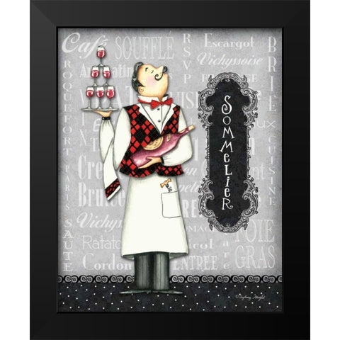 Sommelier Black Modern Wood Framed Art Print by Wright, Sydney
