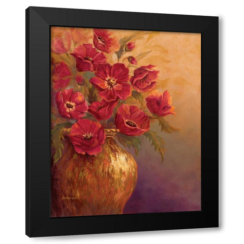 Crimson and Brass I Black Modern Wood Framed Art Print by Wacaster, Linda
