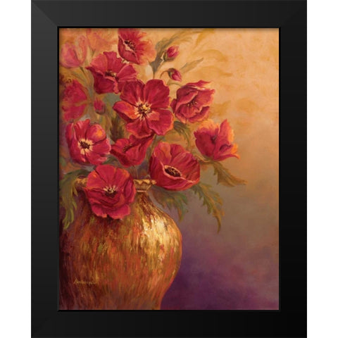 Crimson and Brass I Black Modern Wood Framed Art Print by Wacaster, Linda