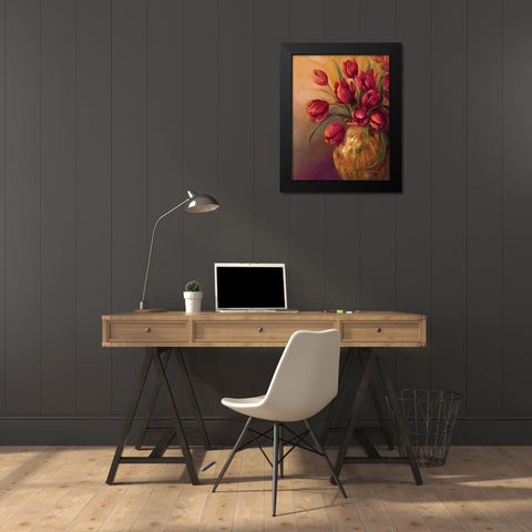 Crimson and Brass II Black Modern Wood Framed Art Print by Wacaster, Linda