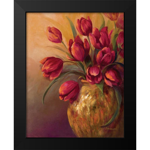 Crimson and Brass II Black Modern Wood Framed Art Print by Wacaster, Linda
