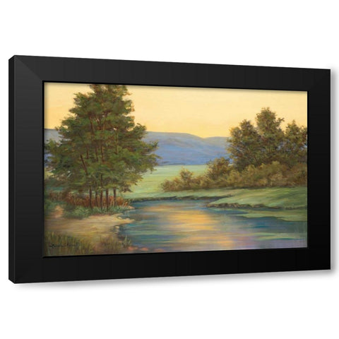 Emerald Meadow I Black Modern Wood Framed Art Print by Wacaster, Linda