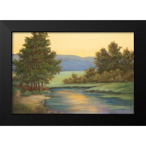 Emerald Meadow I Black Modern Wood Framed Art Print by Wacaster, Linda