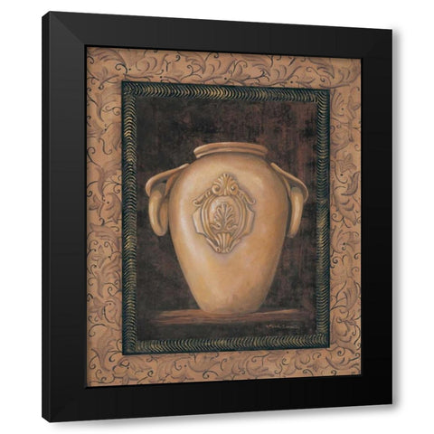 Ancient Pottery I Black Modern Wood Framed Art Print by Wacaster, Linda