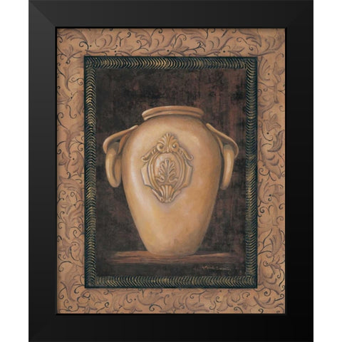 Ancient Pottery I Black Modern Wood Framed Art Print by Wacaster, Linda