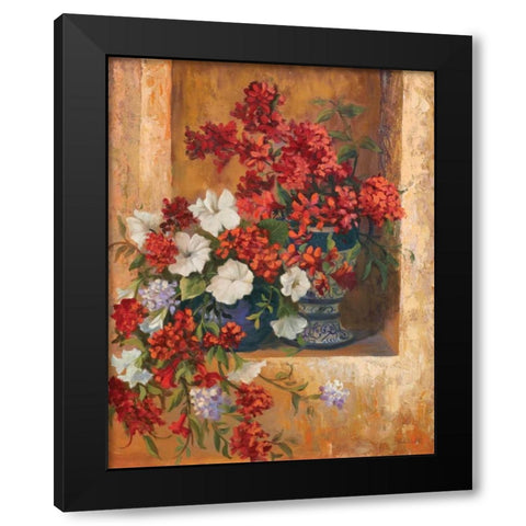 Flores de Espana I Black Modern Wood Framed Art Print by Wacaster, Linda