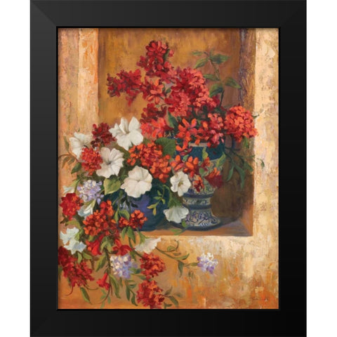 Flores de Espana I Black Modern Wood Framed Art Print by Wacaster, Linda