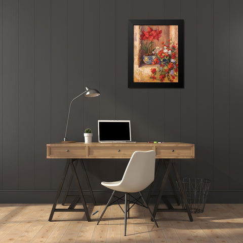 Flores de Espana II Black Modern Wood Framed Art Print by Wacaster, Linda