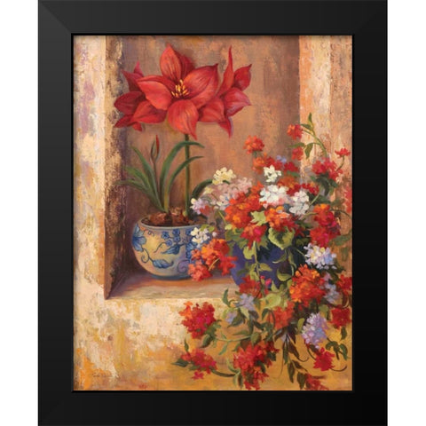 Flores de Espana II Black Modern Wood Framed Art Print by Wacaster, Linda