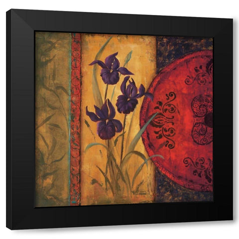 Iris Fusion I Black Modern Wood Framed Art Print with Double Matting by Wacaster, Linda