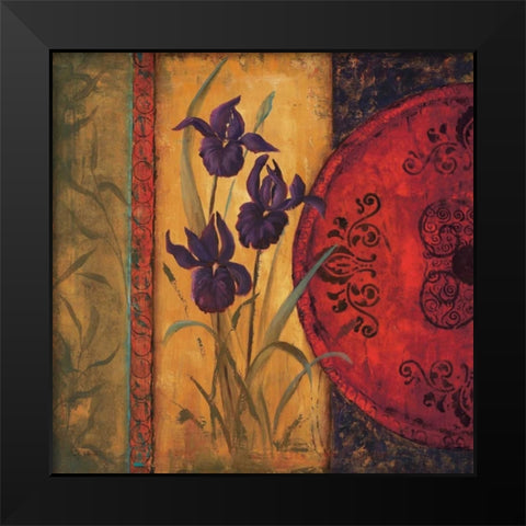 Iris Fusion I Black Modern Wood Framed Art Print by Wacaster, Linda