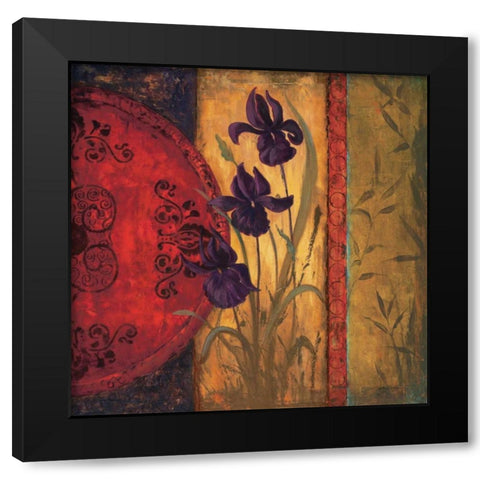 Iris Fusion II Black Modern Wood Framed Art Print with Double Matting by Wacaster, Linda