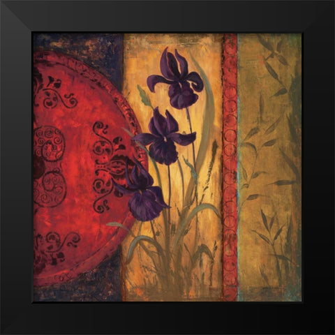 Iris Fusion II Black Modern Wood Framed Art Print by Wacaster, Linda