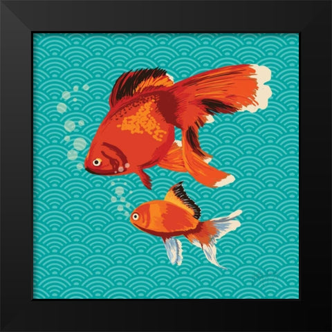 Goldfish I Black Modern Wood Framed Art Print by Young, Patty