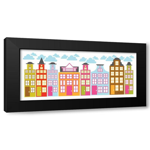 City Block II Black Modern Wood Framed Art Print with Double Matting by Young, Patty