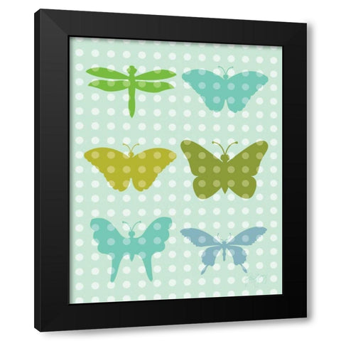 Butterflies I Black Modern Wood Framed Art Print by Young, Patty