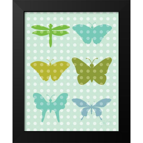 Butterflies I Black Modern Wood Framed Art Print by Young, Patty