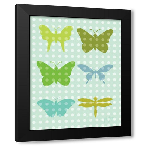 Butterflies II Black Modern Wood Framed Art Print by Young, Patty
