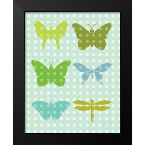 Butterflies II Black Modern Wood Framed Art Print by Young, Patty