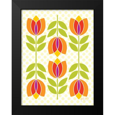 Mod Tulips I Black Modern Wood Framed Art Print by Young, Patty