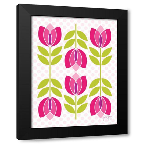 Mod Tulips II Black Modern Wood Framed Art Print by Young, Patty